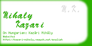 mihaly kazari business card